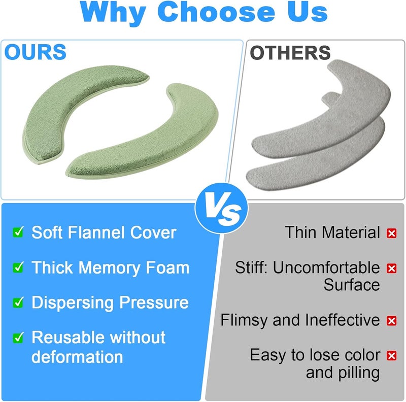SHIEN Soft Thicker Flannel Bathroom Toilet Seat Cover, 2 Pack Non Slip Warmer Comfortable Seat Cushions with Memory Foam, Easy Install with Self-Adhesive Tape, Reusable Toilet Lid Cover (Green,Beige) - Image 4